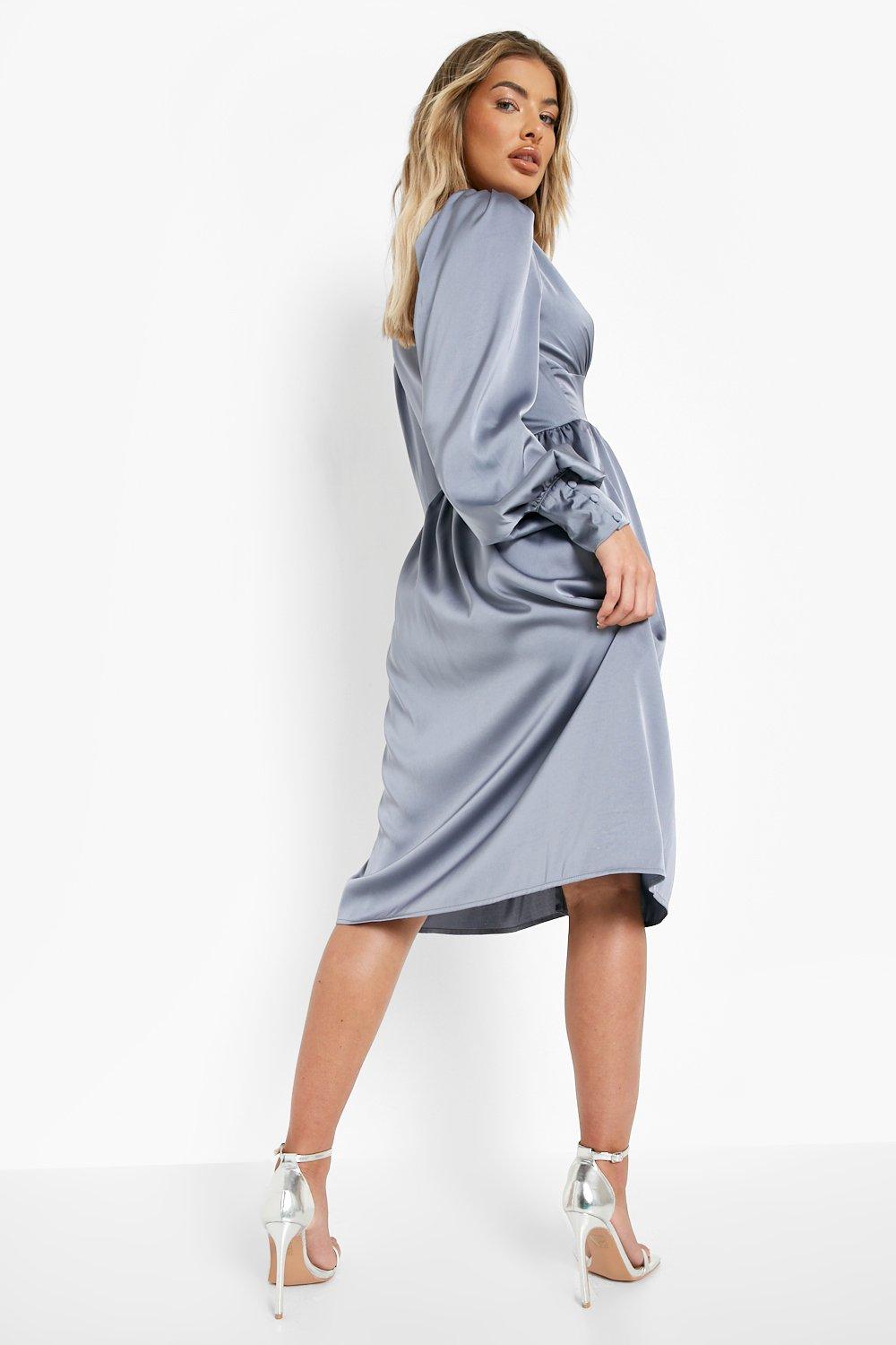 Satin hotsell dress boohoo